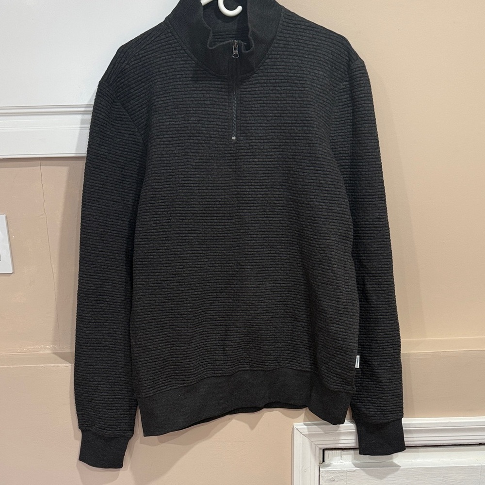 Men's Black Zip-Up Sweater